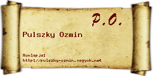 Pulszky Ozmin névjegykártya